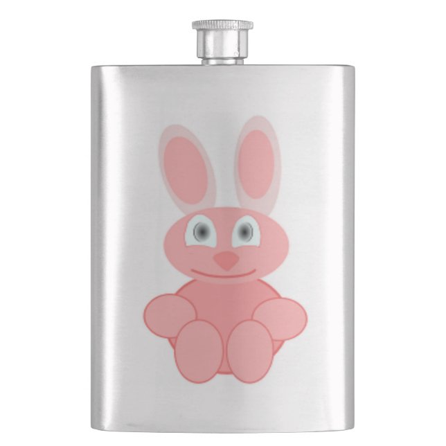 PINK BUNNY RABBIT HIP FLASK (Front)