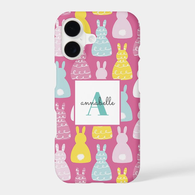 Pink Bunny Rabbit pattern Case-Mate iPhone Case (Back)