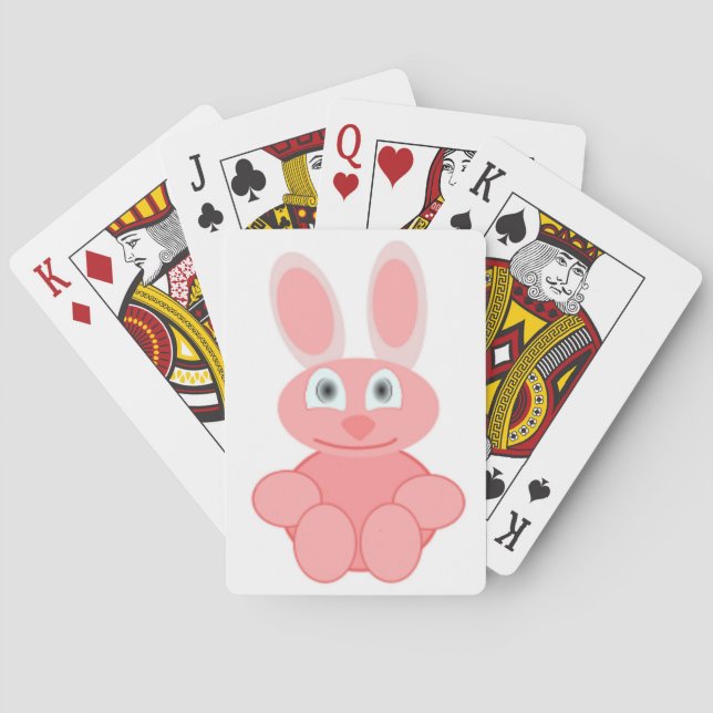 PINK BUNNY RABBIT POKER CARDS (Back)