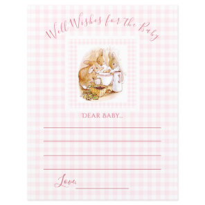Pink Bunny Rabbit Well Wishes Baby Shower Game