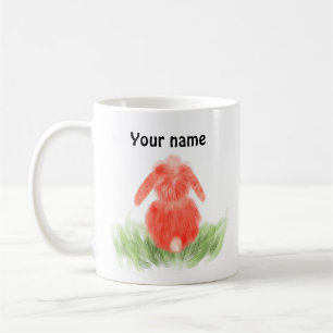 Pink bunny rear view coffee mug