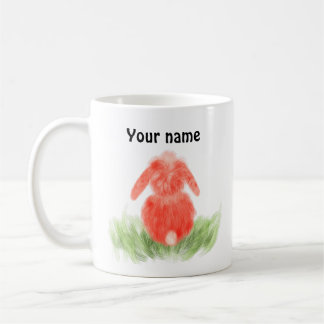 Pink bunny rear view coffee mug