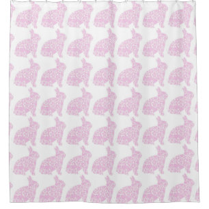 Pink Bunny Shower Curtain