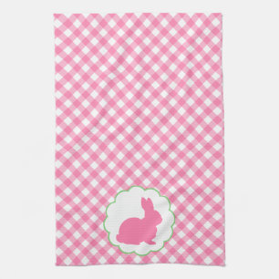 Pink Bunny Silhouette Towel