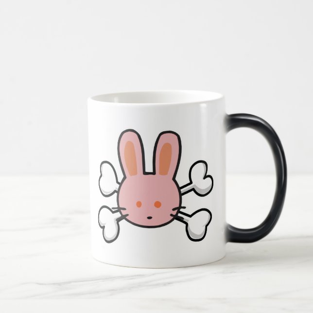 pink bunny Skull and Crossbones Color Morph Mug (Right)