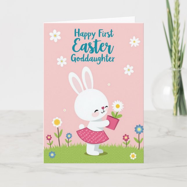 Pink Bunny Springtime Texture Card (Front)