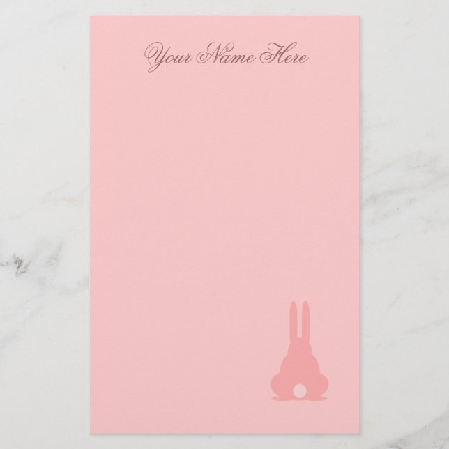 Pink Bunny Stationery (Front)