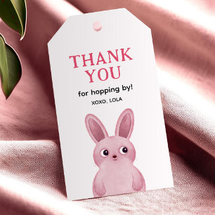 Pink bunny Thank you Gift Tags