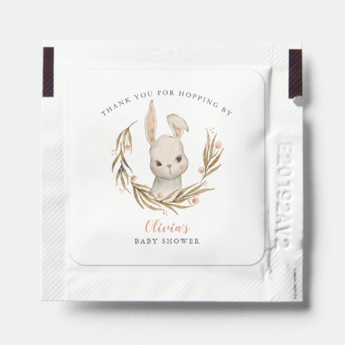 Pink Bunny Thanks For Hopping By Baby Shower Hand Sanitizer Packet