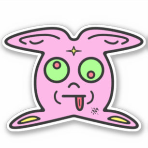 Pink Bunny Thingy Cute Weird Creature Sticker