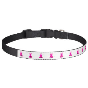 Pink Bunny White Pet Collar