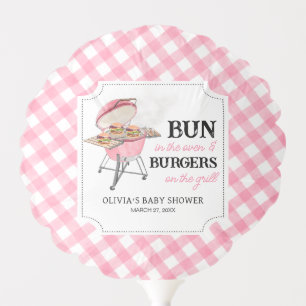 Pink Burger BBQ Baby Shower Balloon