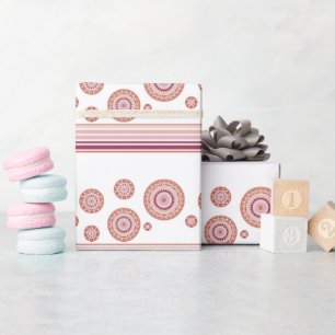 Pink Burgundy And White Wrapping Paper