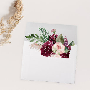Pink & Burgundy Floral 7 Envelope