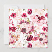 Pink & Burgundy Floral Border Wedding Invitations | Zazzle