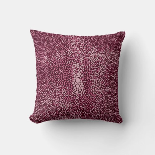 Pink  Burgundy Shagreen Throw Pillow