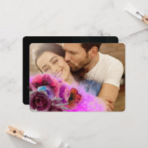 Pink Burgundy Watercolor Floral 2 Photos Wedding