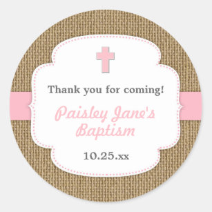 Baby Girl Baptism Stickers | Zazzle