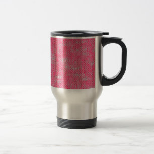 Pink Burn Out Pattern Peace Love Destiny Art Travel Mug