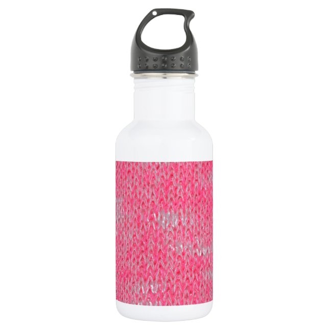 Pink Burn Out Pattern Peace Love Destiny Art Water Bottle (Front)