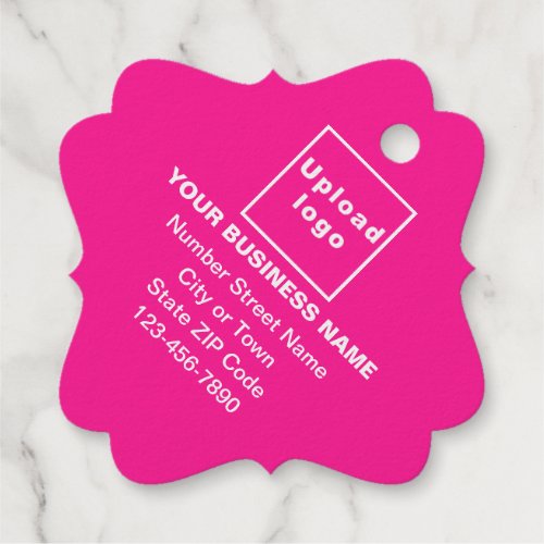 Pink Business Brand on Fancy Square Foil Tag