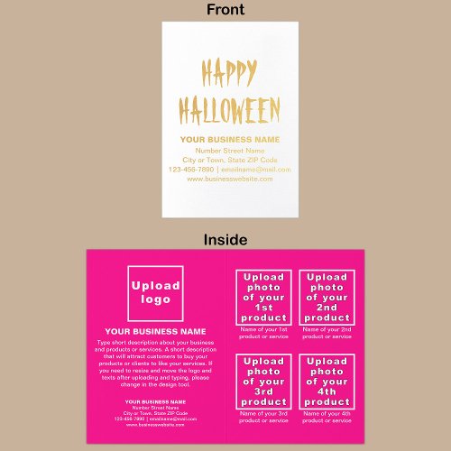 Pink Business Brand on Halloween Foil Card