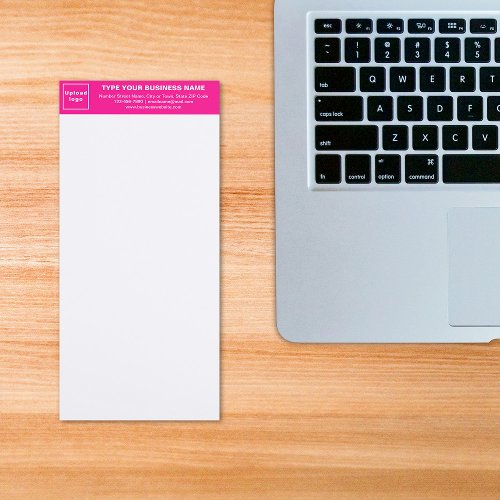 Pink Business Brand on Heading of Long Magnetic Notepad