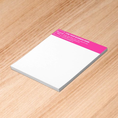 Pink Business Brand on Heading of Small Notepad