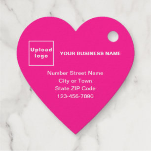 Pink Business Brand on Heart Shape Foil Tag