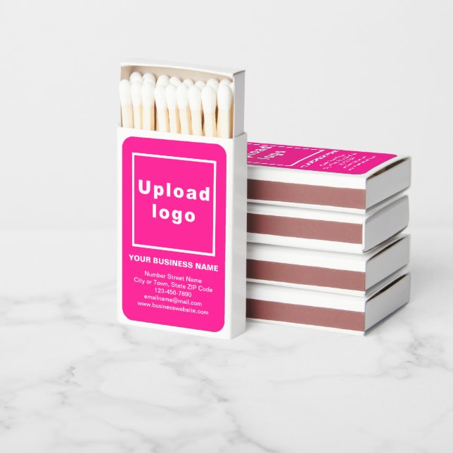 Pink Business Brand on Matchboxes (Stacked)
