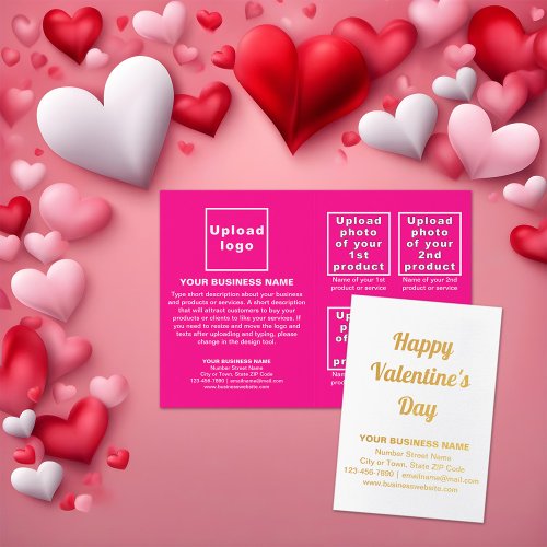 Pink Business Brand on Valentine Foil Card