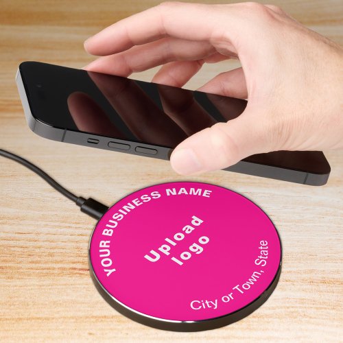 Pink Business Brand on Wireless Charger