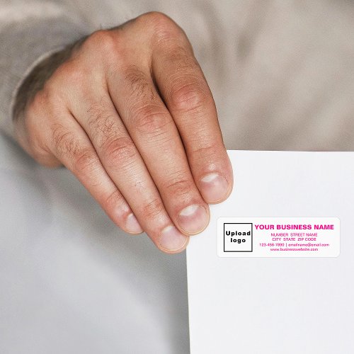 Pink Business Brand Texts on Return Address Label