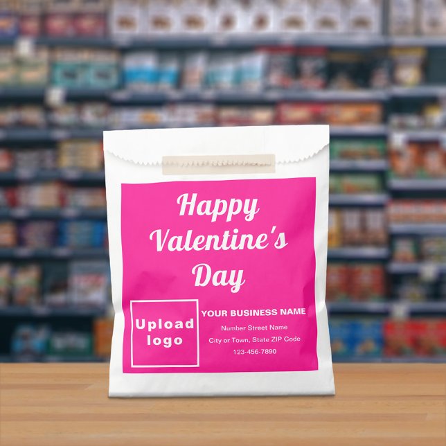 Pink Business Brand; Valentine; Paper Bag (Pink business brand with Valentine greeting on paper bag.)