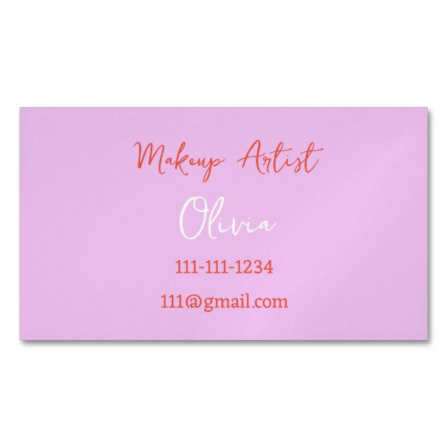 Pink business card (Front)