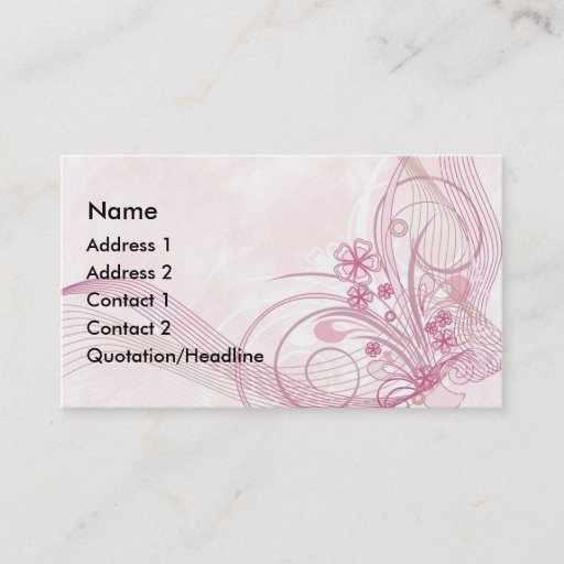 Customizable pink business card