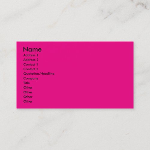 pink business card templates