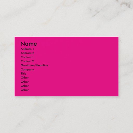 Customizable pink business card templates