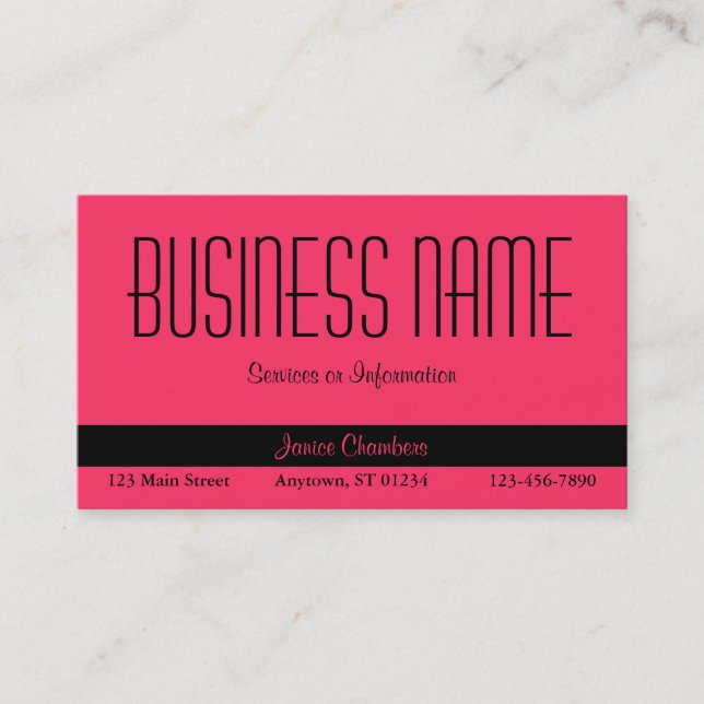 Pink Business Card (Front)