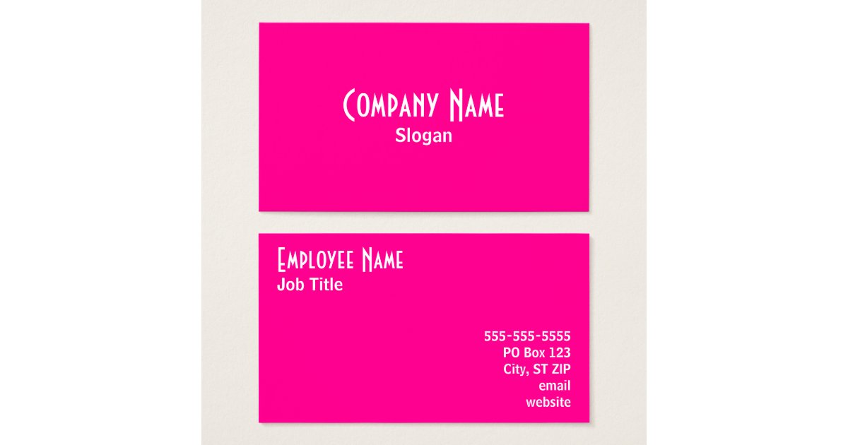 Pink Business Card Zazzle