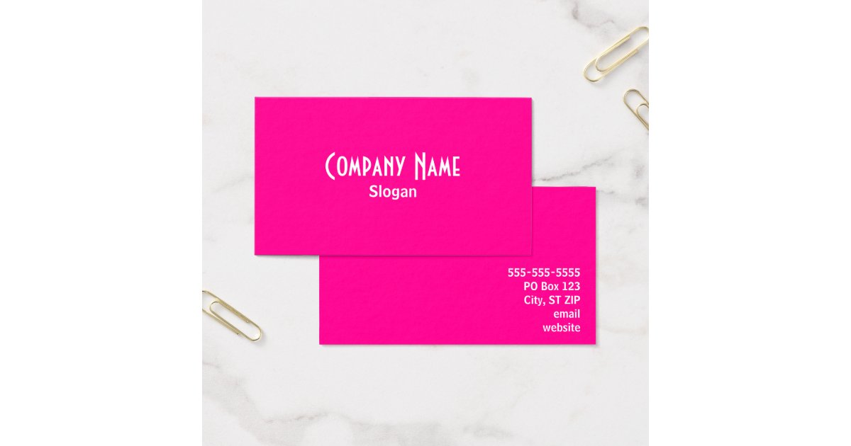 Pink Business Card Zazzle