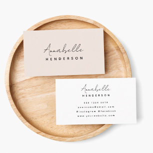 Pink Business Card   Minimal Feminine Light Blush