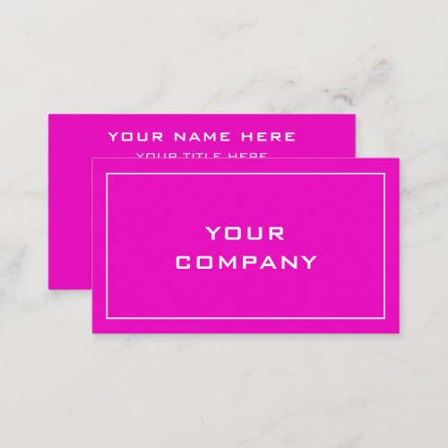 Pink Business Card Your Colors Font Name Text Info