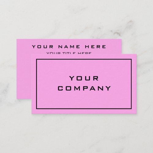 Pink Business Card Your Own Design _ Choose Colors