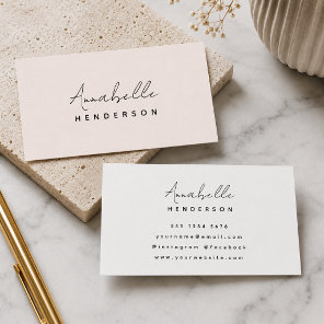 Pink Business Cards | Minimalist Elegant Blush