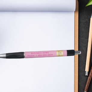 Pink business company logo name phone pen