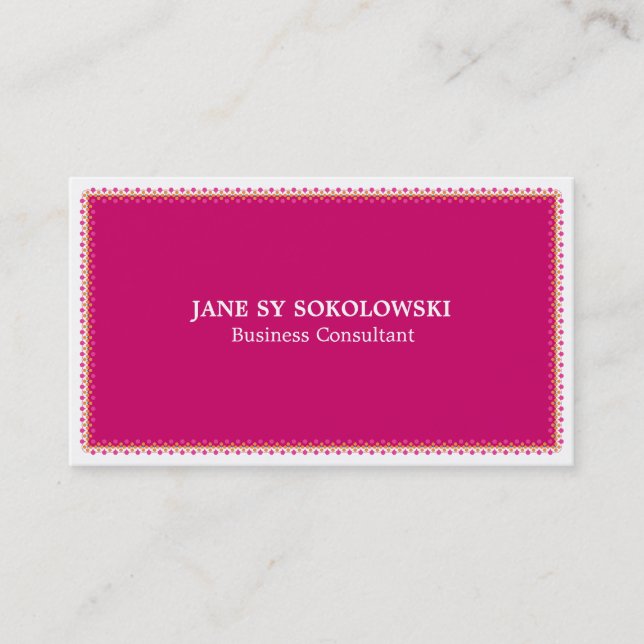 Pink Business Consultant Professional Business Card (Front)