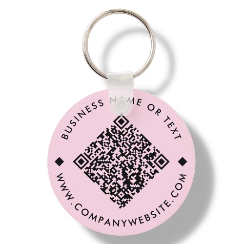 Pink  Business Custom QR Code Keychain