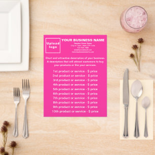 Pink Business Flat Menu