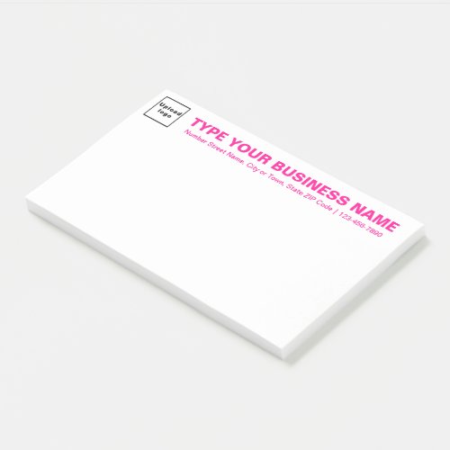 Pink Business Font White Large post it note